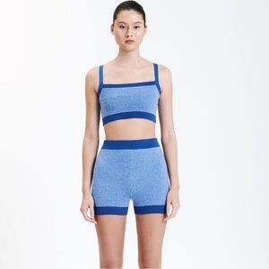 NUDE ACTIVE KNIT CROP in Blue